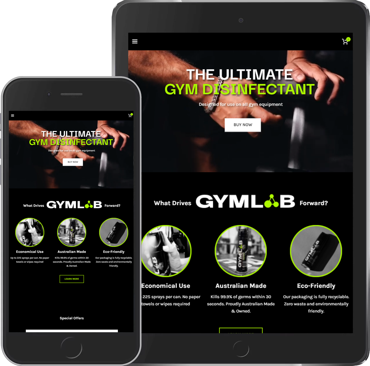 Website Redesign for Gym Disinfectant - Gym Lab