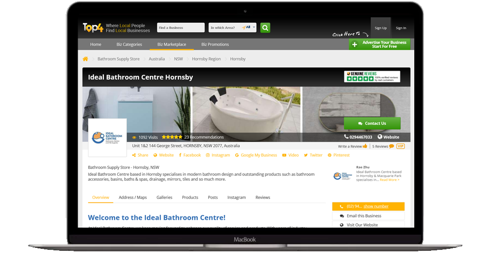 Ideal Bathroom Centre - Digital Marketing Case Study - Top4 Marketing