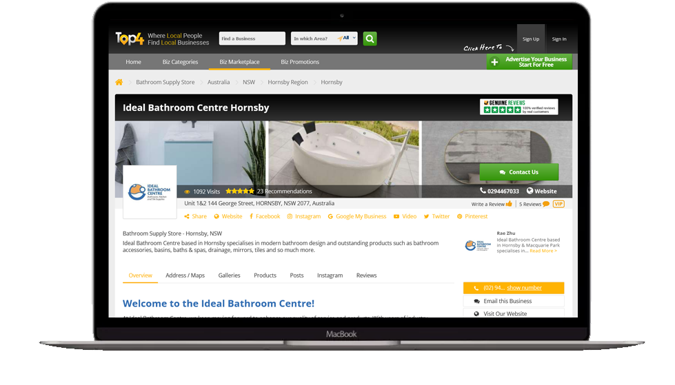 Website Development for Home & Repair - Ideal Bathroom Centre