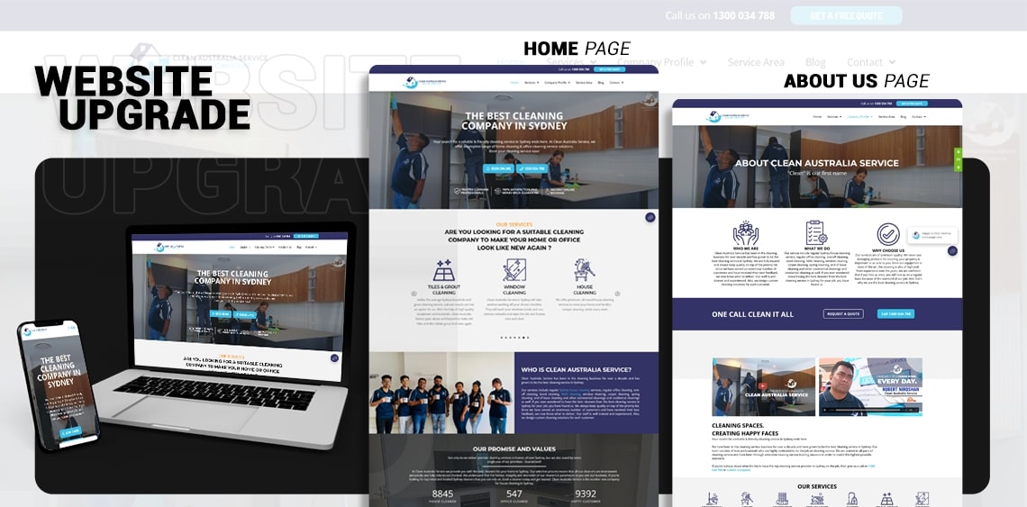 Website content & design for cleaning service company in Sydney1