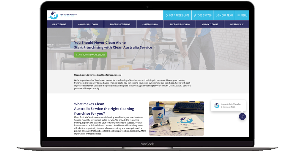 Web Design for Cleaning Service Company