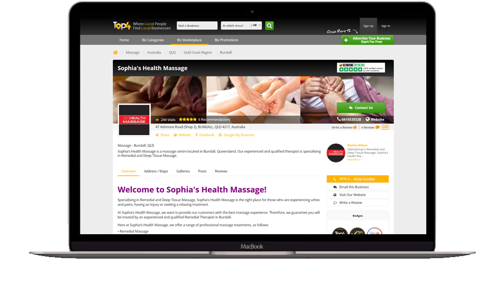 Message Centre Local Marketing - Sophia's Health