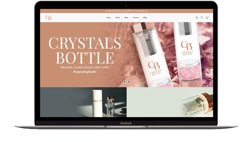 Website Development for Online Retail Stores - Crystals Bottle