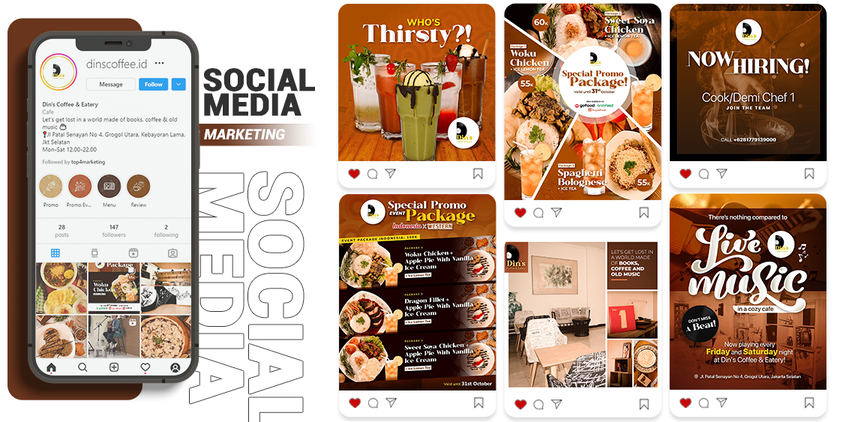 Social Media Marketing for Cafes – Dins Coffe Eatery Jakarta Selatan