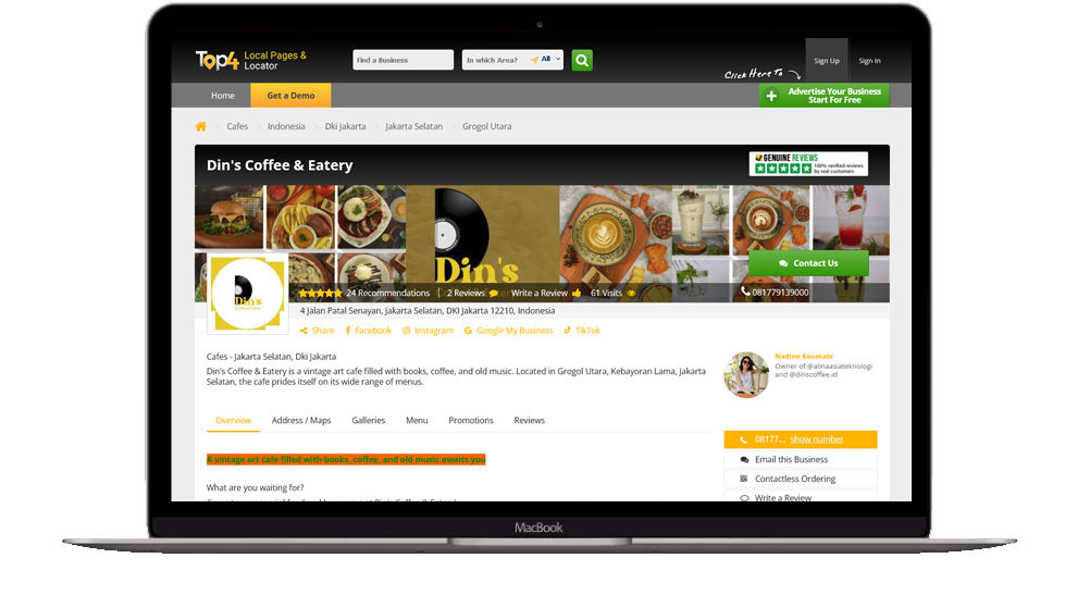 How did we create a surge in clientele with digital marketing for a new local cafe in Jakarta?