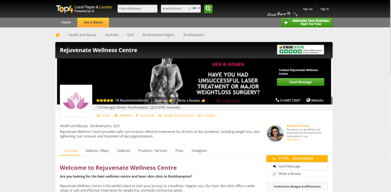SEO Services - Rejuvenate Wellness Centre - Skin Treatments