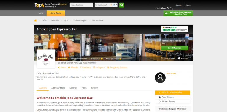 Digital Marketing for Smokin Joes's Cafe