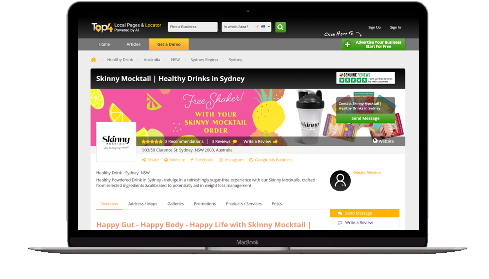 Skinny Mocktail - SEO Service