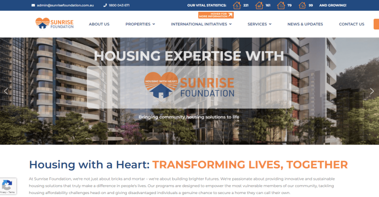 Website Development - Sunrise Foundation