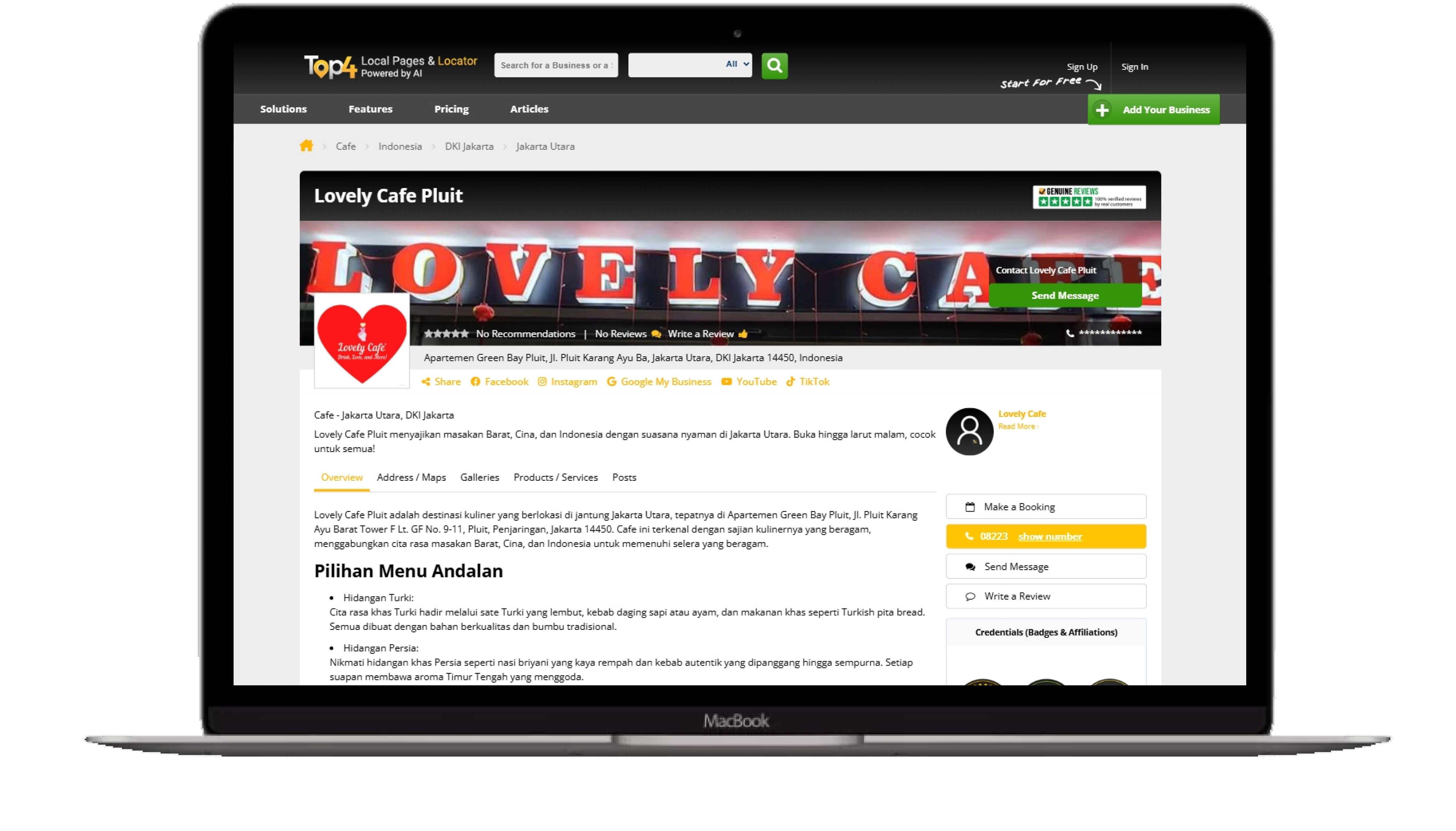 Social Media Management - Lovely Cafe