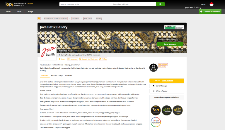 Social Media Marketing for Java Batik