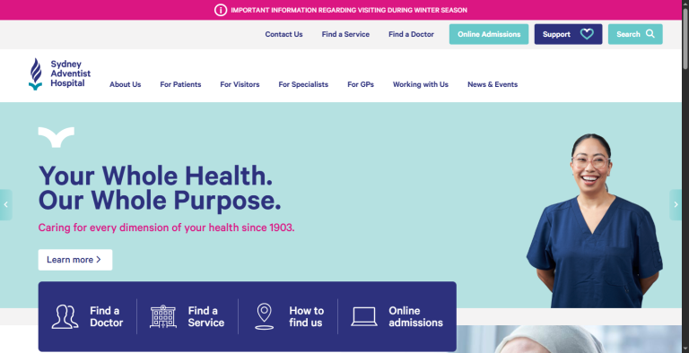 Website Development for Sydney Adventist Hospital