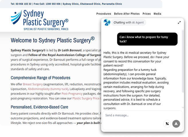 plastic surgeon ai & automation services