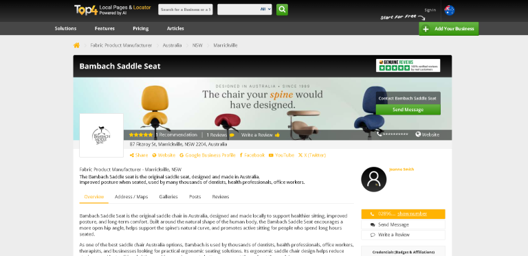 seo and website development services for bambach saddle seat