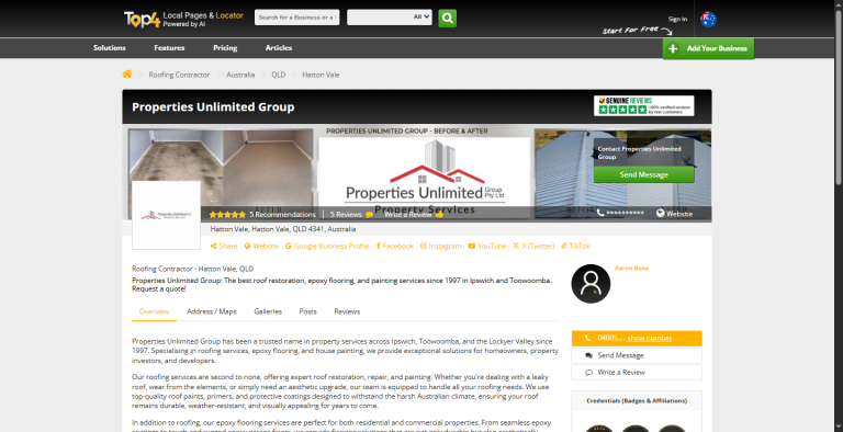 SEO and Social Media Services for Properties Unlimited Group